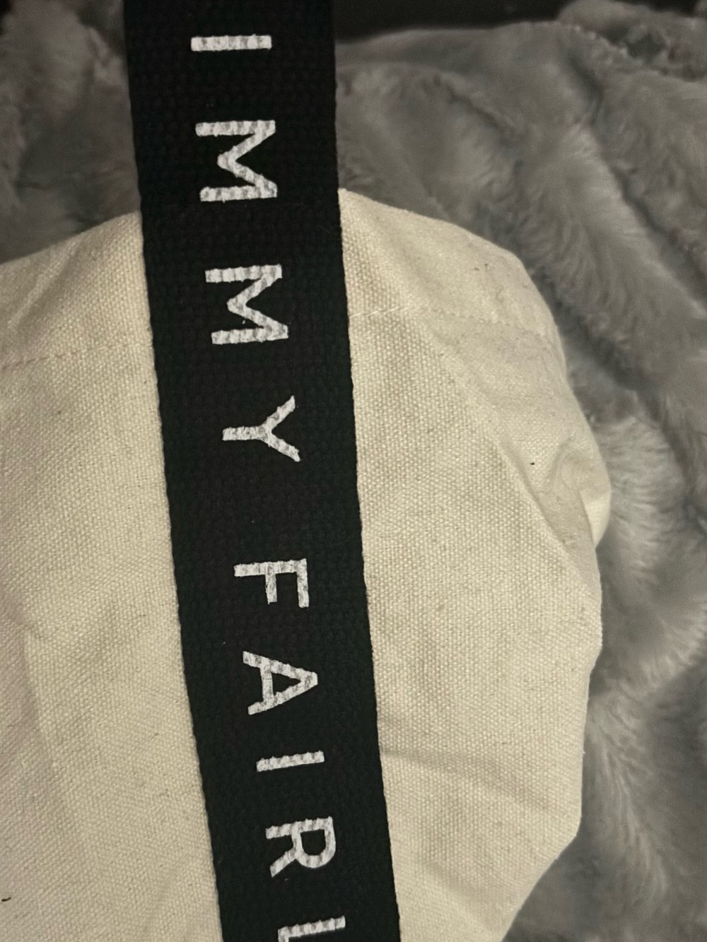 Jimmy FAIRlY Canvas Tote with Black Logo Strap